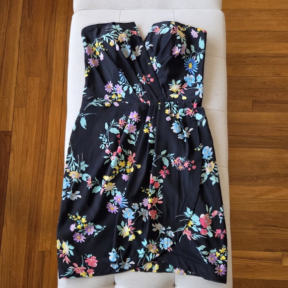 Yumi Kim Silk Date Night Strapless Black Mini Cocktail Dress Sz M Wedding Guest - Picture 2 of 16